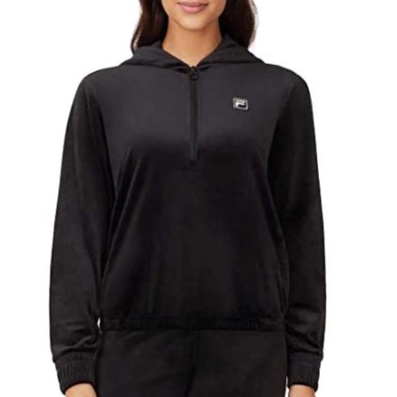 New With Tags!!! Fila Womens Velour Quarter Zip Hoodie - Picture 1 of 4